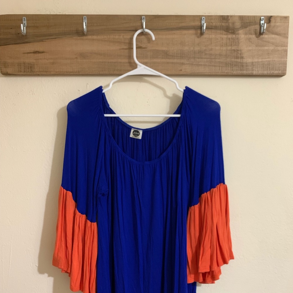 J & M | Blue and Orange Long Sleeved Shirt